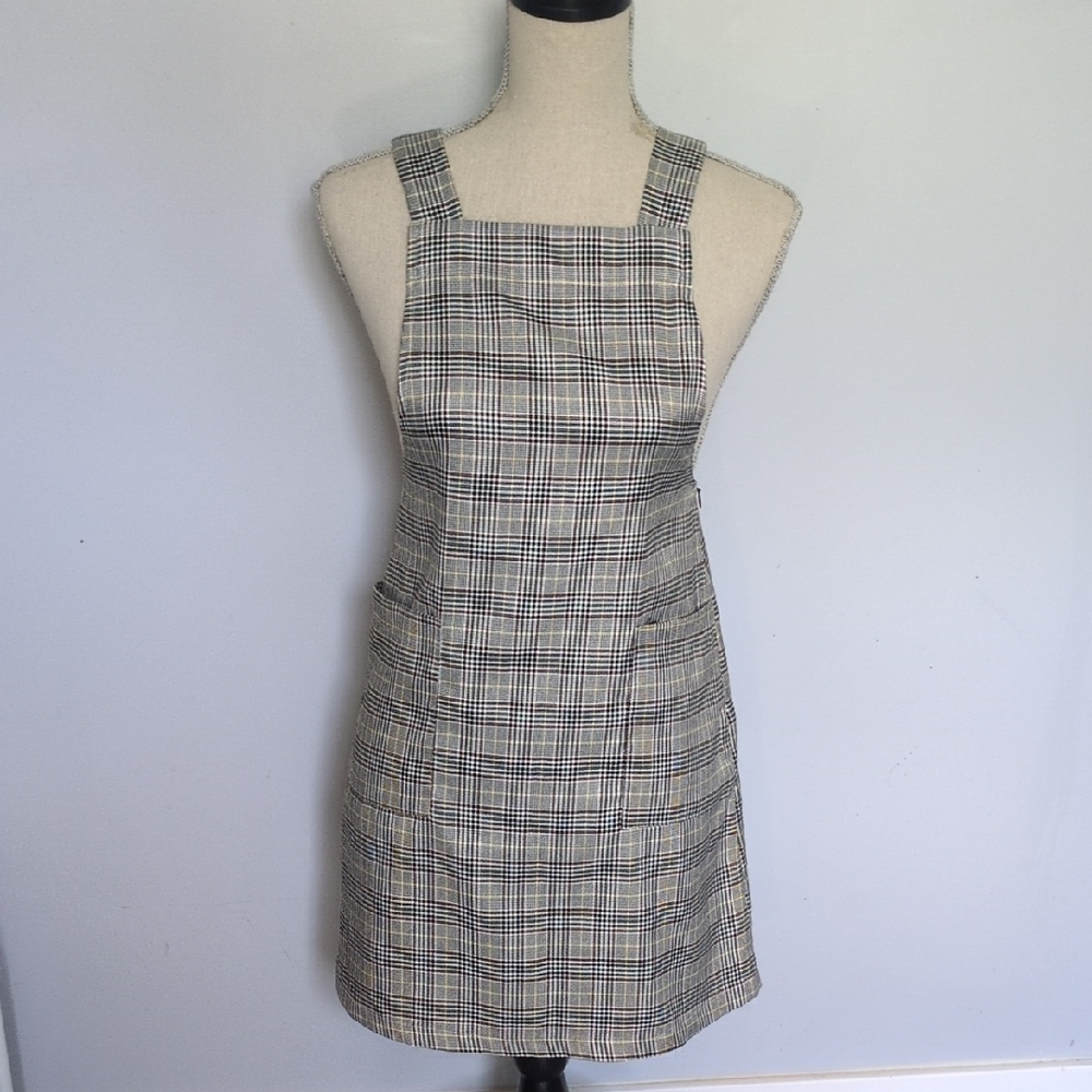 Japna Plaid Square-Neck Shift Dress S